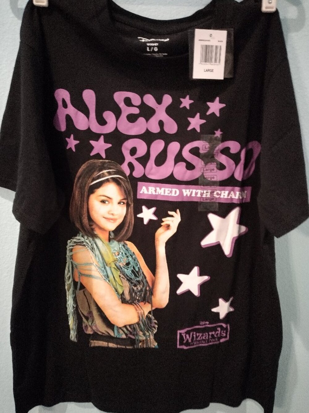 NWT Disney T-Shirt Alex Russo-Armed with Charm-Large-Black